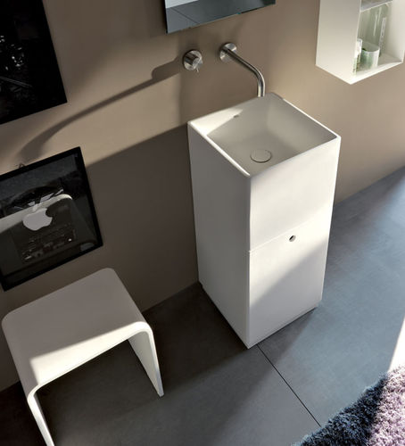 Lavabo autoportante - DUAL - COLACRIL - in acrilico / con specchio regolabile / quadrato