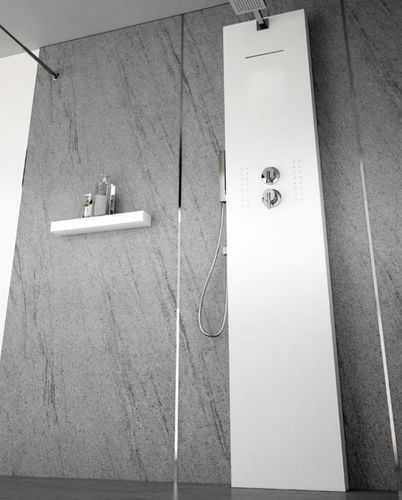 Colonna doccia bianca - MYWATER - COLACRIL - da parete / contemporanea