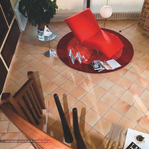 Piastrella in terracotta - GIALLO FIAMMATO - COTTO FURNO' - fiammata / da interno / da pavimento