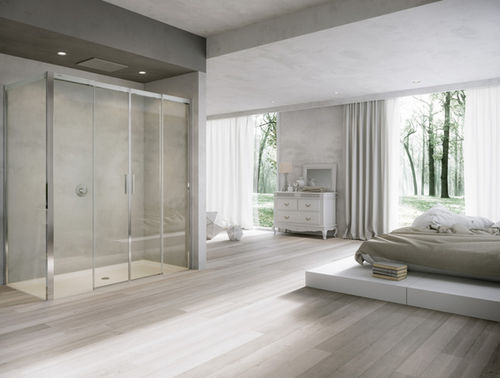 Parete doccia battente - ACQUA R 5000: QT4 - DUKA - d'angolo