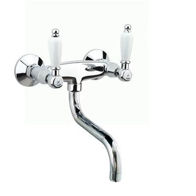 Miscelatore doppio comando da parete - 02 CR 0642 - FIORE RUBINETTERIE - in metallo cromato / da cucina / 2 fori