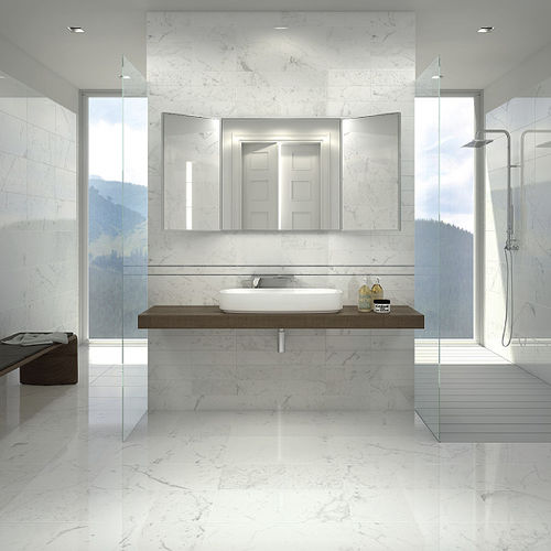 Piastrella in ceramica - MARMOBIANCO - Ceramica Gazzini - levigata / da interno / da parete