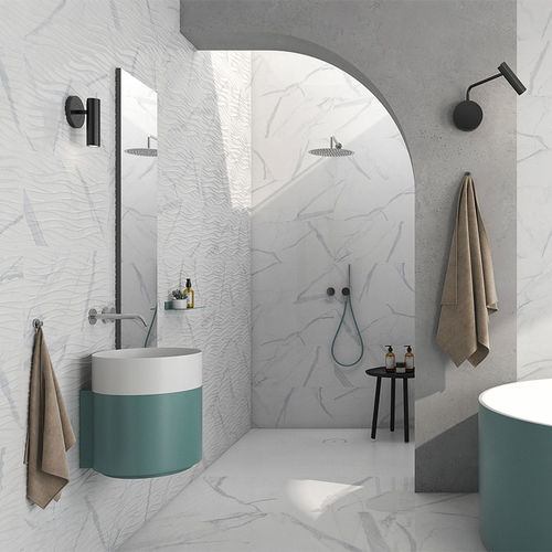 Piastrella in gres porcellanato - TREVI - GEOTILES - lucida / a rilievo / da interno