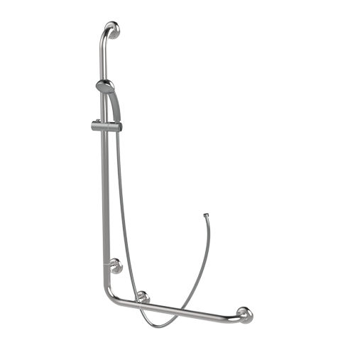 Maniglia di sostegno in acciaio inossidabile - Stainless steel 304 brilliant - GOMAN - a forma di L / da parete / per struttura sanitaria