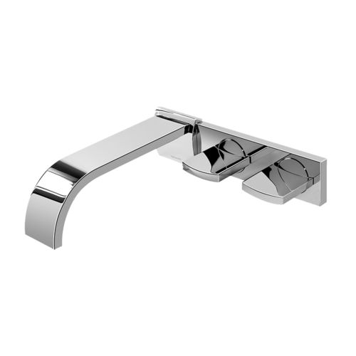 Miscelatore doppio comando per lavabo - E-1830-C14W-T - GRAFF - da parete / in metallo cromato / da bagno