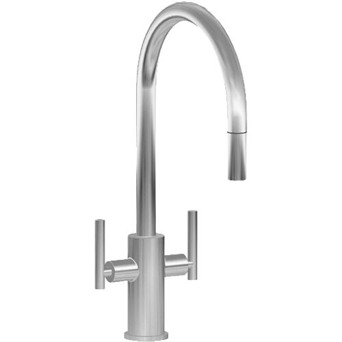 Miscelatore doppio comando da appoggio - E-4670-LM49K - GRAFF - in metallo cromato / da cucina / 1 foro