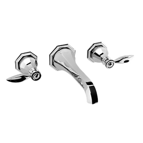 Miscelatore doppio comando per lavabo - E-1900-LM14-T - GRAFF - da parete / in metallo cromato / in nichel