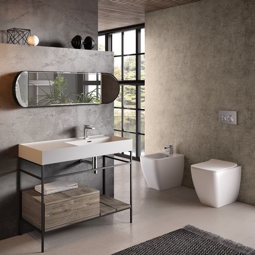 WC filomuro - KIUB - HIDRA - in ceramica / per uso residenziale / allungato