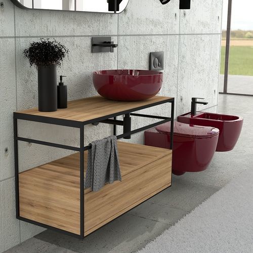 Supporto per lavabo in metallo - SPHERE - HIDRA - in legno
