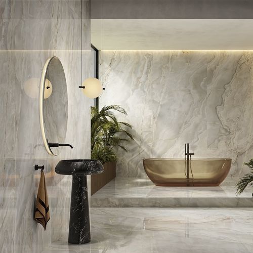 Piastrella in gres porcellanato - AVORIO - LA FABBRICA AVA - lucida / da interno / da bagno