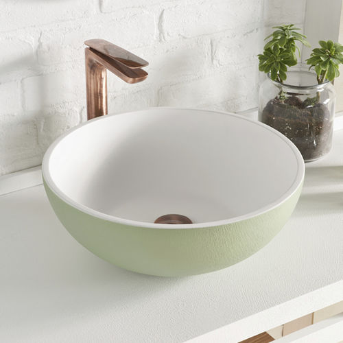 Lavabo da appoggio - ON-TOP XL - ACQUABELLA - in composito / in ardesia / bicolore