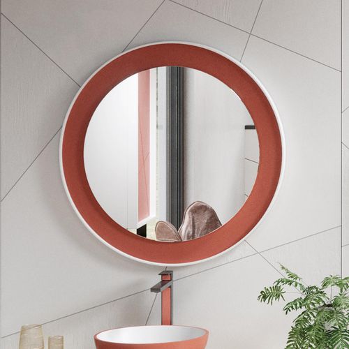 Specchio da bagno a muro - MOON - ACQUABELLA - contemporaneo / rotondo / in composito