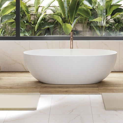 Vasca da bagno ovale - LECH - ACQUABELLA - ad isola / per ambiente abitativo / in composito