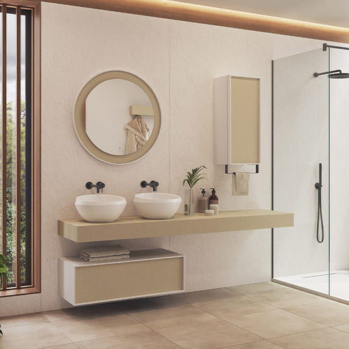 Lavabo da appoggio - CHREA XL - ACQUABELLA - in resina / antibatterico / rotondo