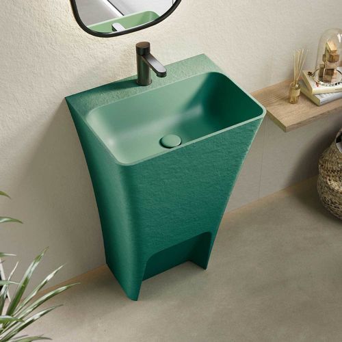Lavabo totem - ICON SLATE - ACQUABELLA - a pavimento / in ardesia / rettangolare
