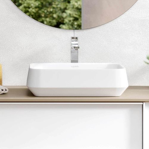 Lavabo da appoggio - VENET - ACQUABELLA - in Solid Surface / rettangolare / senza foro