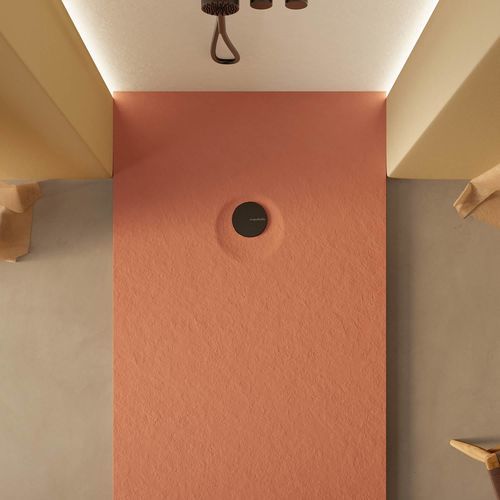 Piatto doccia rettangolare - LIVO SLATE - ACQUABELLA - ultrapiatto / in poliuretano / in acciaio inossidabile