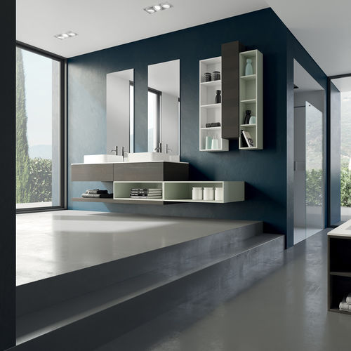 Mobile lavabo doppio - B 04 - LASAIDEA - sospeso / in legno / contemporaneo