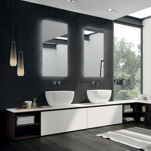 Mobile lavabo sospeso - B 06 - LASAIDEA - in legno / contemporaneo / senza ante