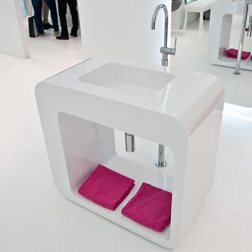 Lavabo sospeso - 1.0 - 2.0 ES 3 - LASAIDEA - in composito / con specchio / rettangolare