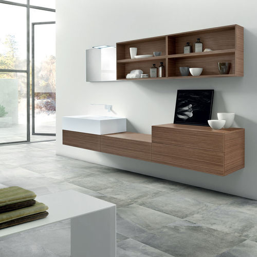 Mobile lavabo sospeso - SYN 03 - LASAIDEA - in legno / contemporaneo / senza ante