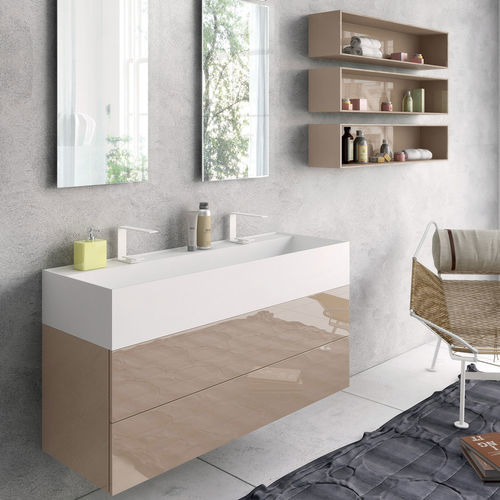 Mobile lavabo sospeso - SYN 04 - LASAIDEA - in legno / contemporaneo / senza ante