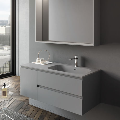 Mobile lavabo sospeso - XIL C 02 - LASAIDEA - in legno / contemporaneo / con sportello
