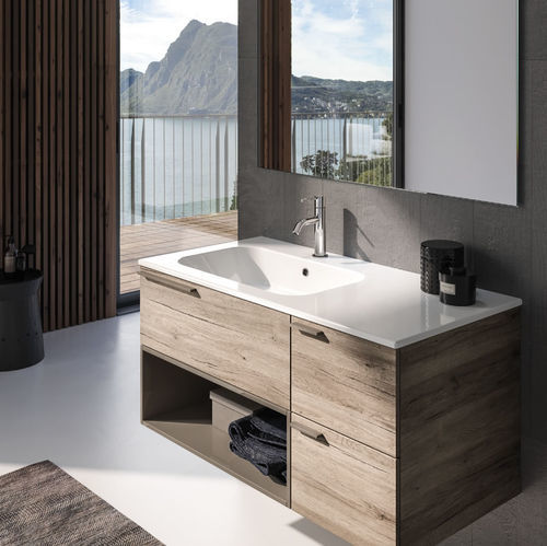 Mobile lavabo sospeso - XIL C 04 - LASAIDEA - in ceramica / in melaminico / contemporaneo