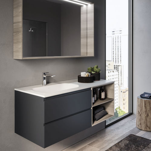 Mobile lavabo sospeso - XIL C 05 - LASAIDEA - in melaminico / contemporaneo / senza ante