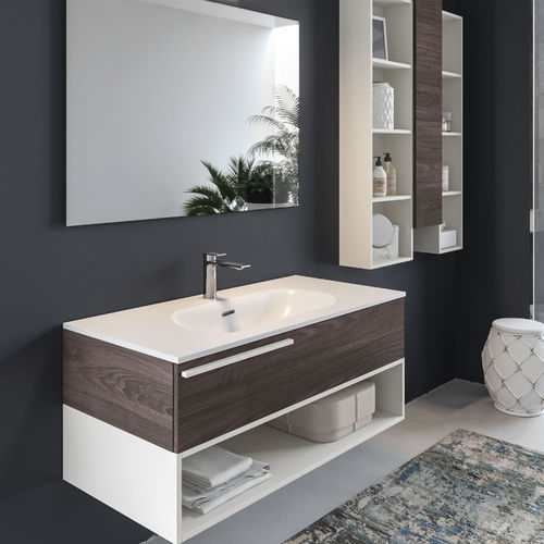 Mobile lavabo sospeso - XIL C 07 - LASAIDEA - in melaminico / contemporaneo / senza ante