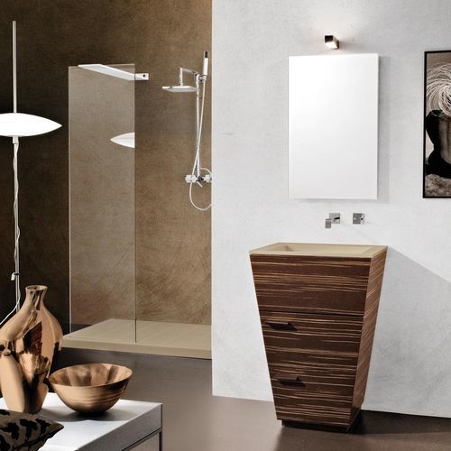 Mobile lavabo da appoggio - LIBECCIO 05 - LASAIDEA - in legno / in resina / contemporaneo