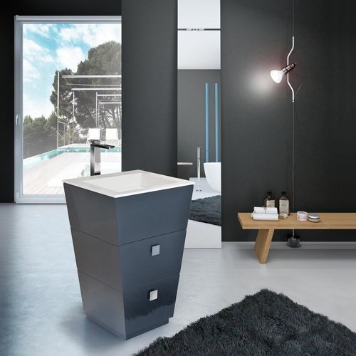 Mobile lavabo da appoggio - LIBECCIO 50 - LASAIDEA - in legno / in ardesia / in resina