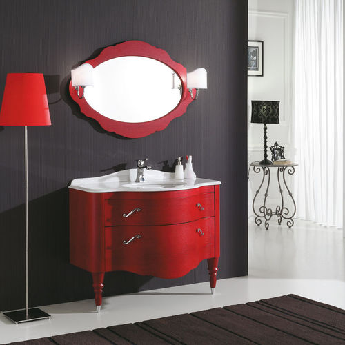 Mobile lavabo da appoggio - DEC&Ograve; D04 - LEGNOBAGNO - in rovere / in noce / in cristallo