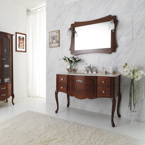 Mobile lavabo da appoggio - NOVECENTO 01 - LEGNOBAGNO - in noce / in marmo / classico