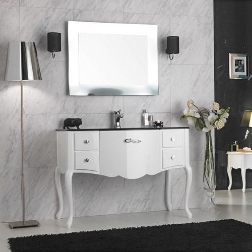 Mobile lavabo da appoggio - NOVECENTO 04 - LEGNOBAGNO - in legno / in vetro / classico