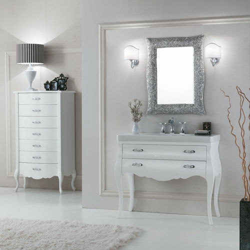 Mobile lavabo da appoggio - VOGUE 05 - LEGNOBAGNO - in noce / in ceramica / in stile