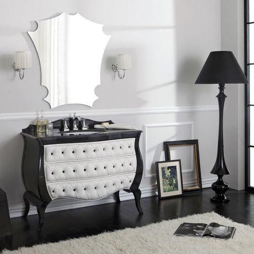 Mobile lavabo da appoggio - VINTAGE 01 - LEGNOBAGNO - in legno / in marmo / in pelle
