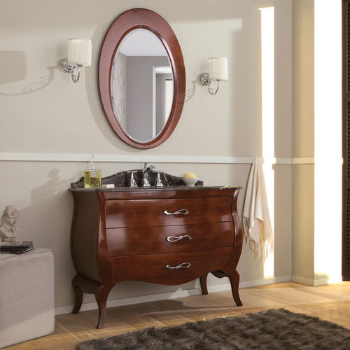 Mobile lavabo da appoggio - VINTAGE 02 - LEGNOBAGNO - in noce / in marmo / design originale