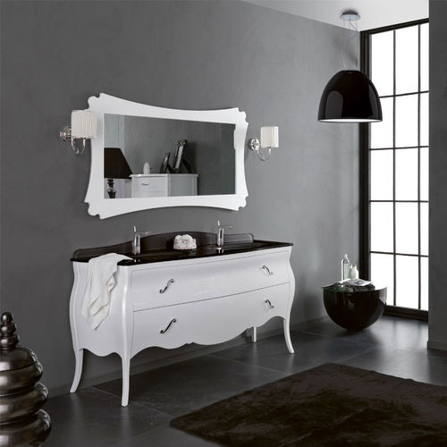 Mobile lavabo doppio - VANITY DUETTO 03 - LEGNOBAGNO - da appoggio / in legno / in cristallo