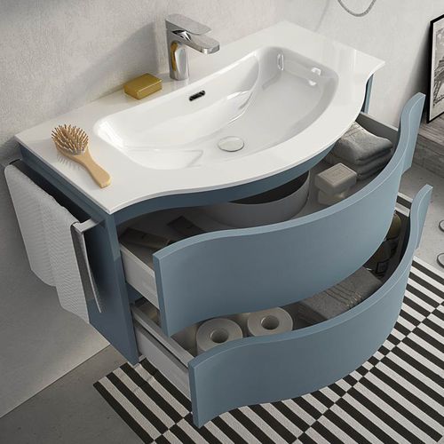 Mobile lavabo sospeso - BROADWAY B2 - LEGNOBAGNO - in rovere / contemporaneo / senza ante