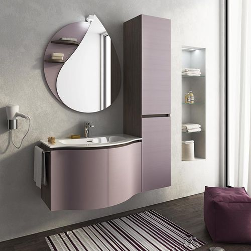 Mobile lavabo sospeso - BROADWAY B8 - LEGNOBAGNO - in rovere / contemporaneo / con sportello