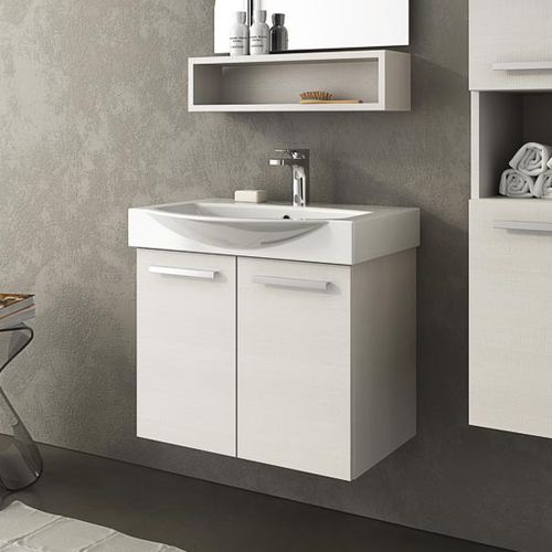 Mobile lavabo sospeso - MANATTHAN M1 - LEGNOBAGNO - in rovere / in ceramica / contemporaneo