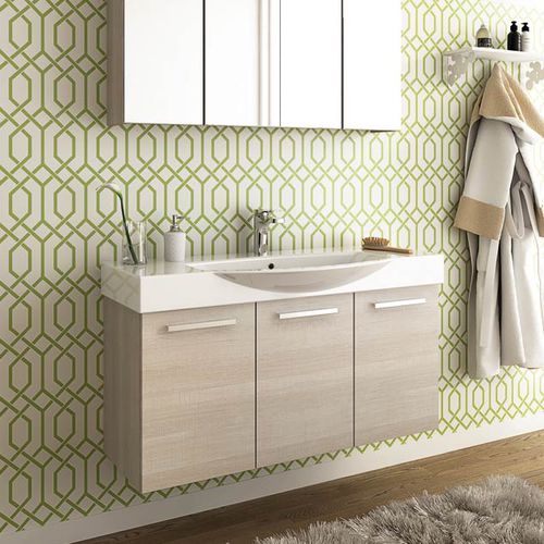 Mobile lavabo sospeso - MANATTHAN 14 - LEGNOBAGNO - in rovere / in ceramica / contemporaneo