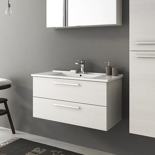 Mobile lavabo sospeso - HARLEM H20 - LEGNOBAGNO - in rovere / in ceramica / contemporaneo