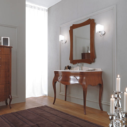 Mobile lavabo da appoggio - VANITY 08 - LEGNOBAGNO - in noce / in vetro / in marmo