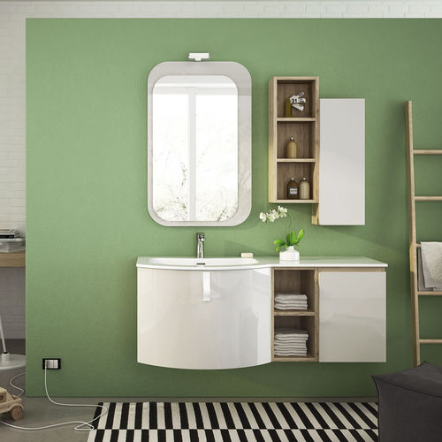 Mobile lavabo sospeso - FC05 - LEGNOBAGNO - in rovere / in ceramica / in HPL
