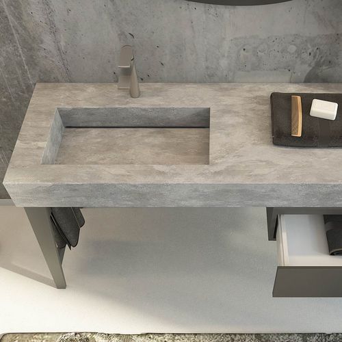 Mobile lavabo sospeso - FL16 - LEGNOBAGNO - in legno / in ceramica / in HPL