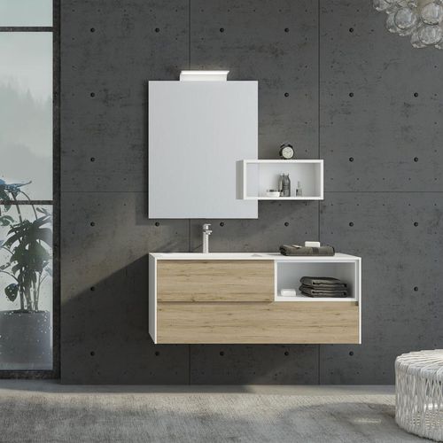 Mobile lavabo sospeso - FL22 - LEGNOBAGNO - in legno / in ceramica / in HPL