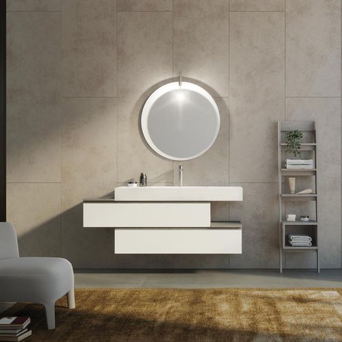 Mobile lavabo sospeso - FL23 - LEGNOBAGNO - in rovere / in ceramica / in HPL