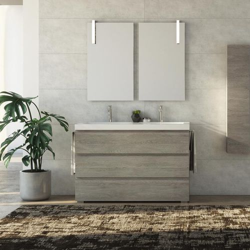 Mobile lavabo da appoggio - FL25 - LEGNOBAGNO - in rovere / in ceramica / in HPL
